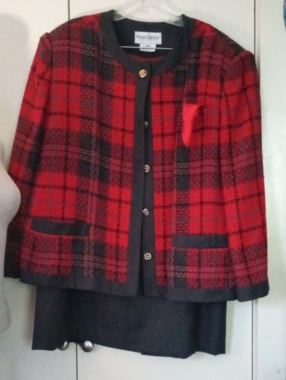 VTG John Meyer of Norwich 2 Piece Wool Jacket and Skirt Set Plus Size 20